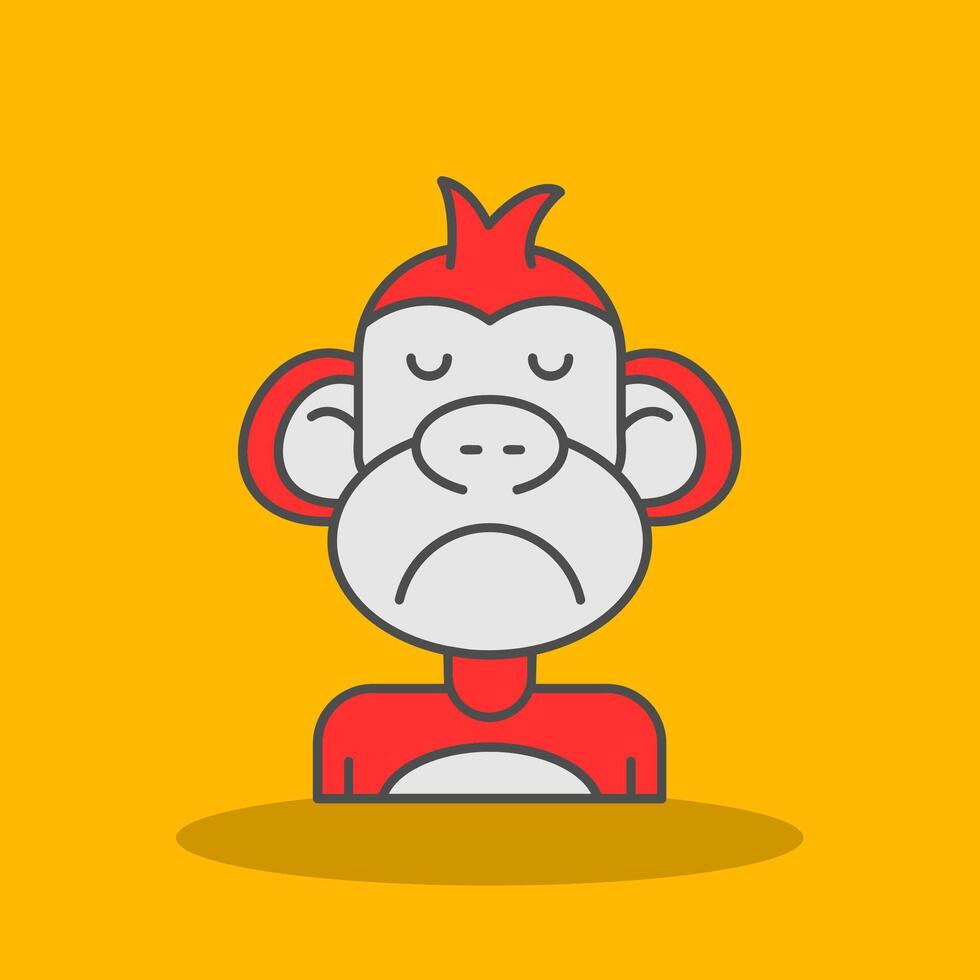 Sad Filled Shadow Icon vector