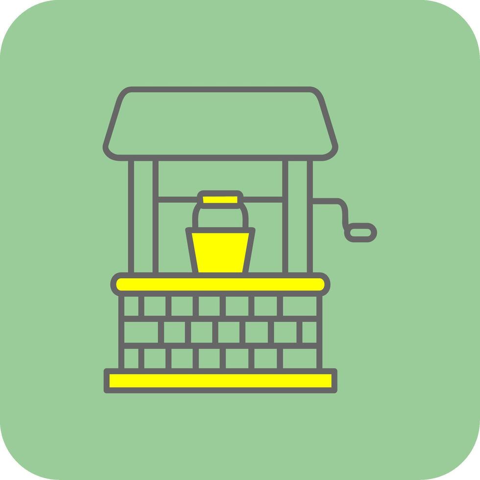 Well Filled Yellow Icon vector