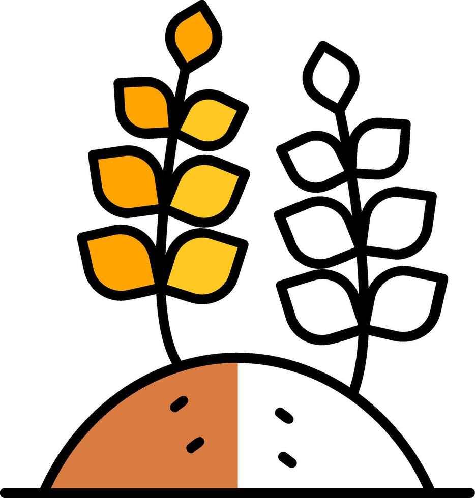 Wheat Filled Half Cut Icon vector
