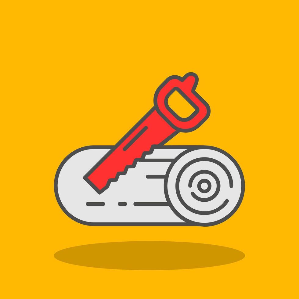 Sawing Filled Shadow Icon vector