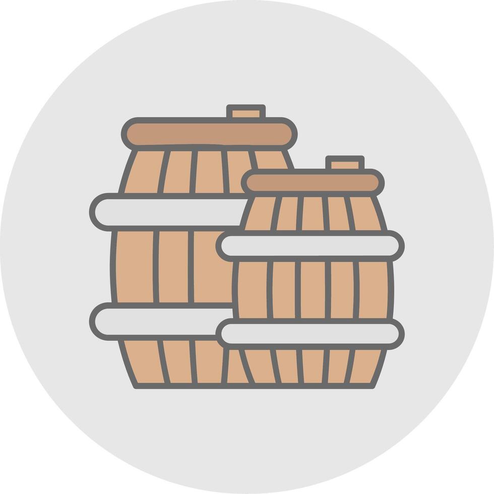 Barrel Line Filled Light Circle Icon vector