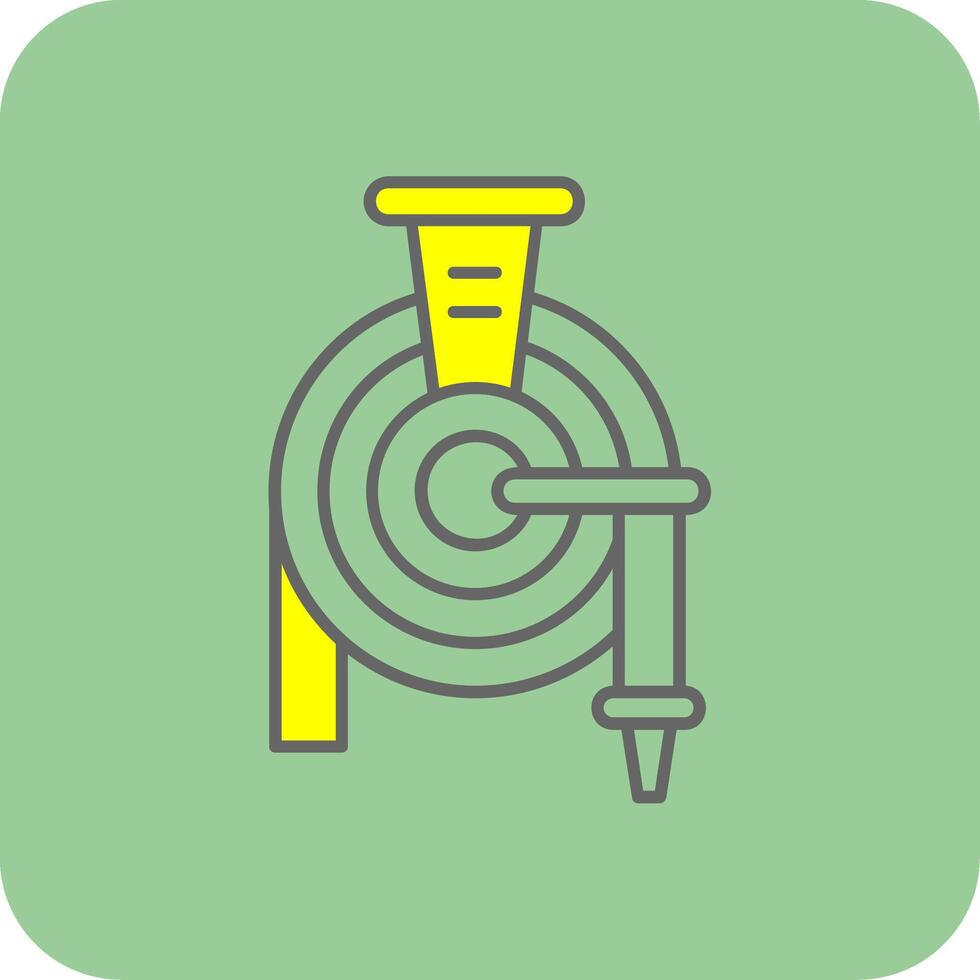 Hose Filled Yellow Icon vector