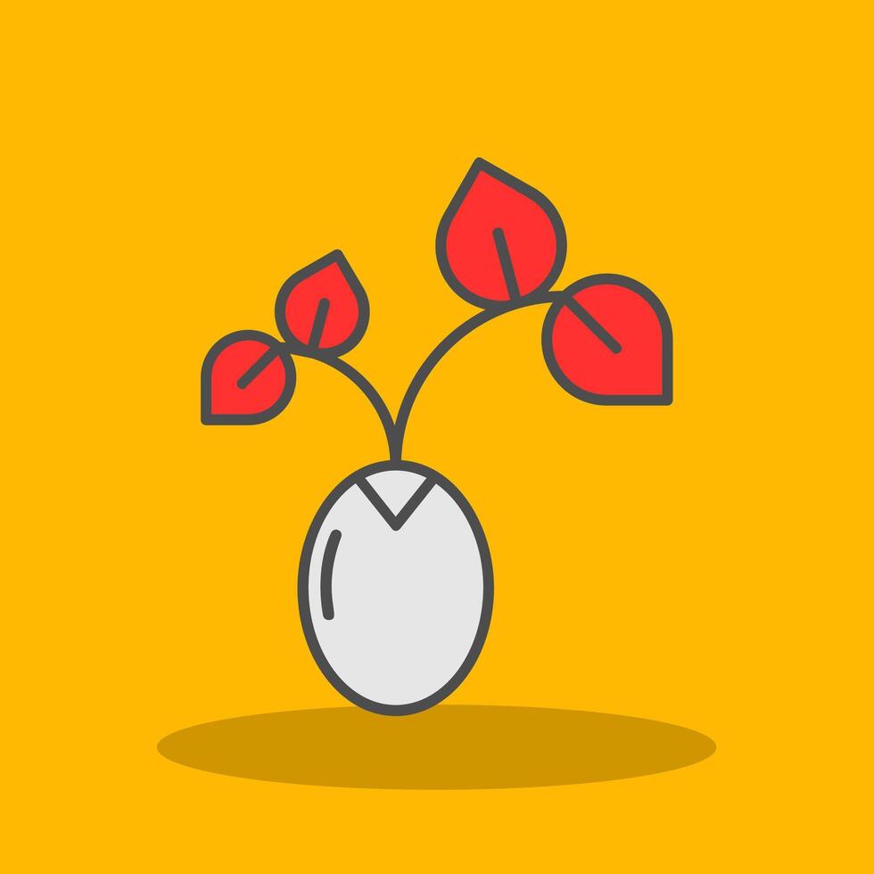 Sprout Filled Shadow Icon vector