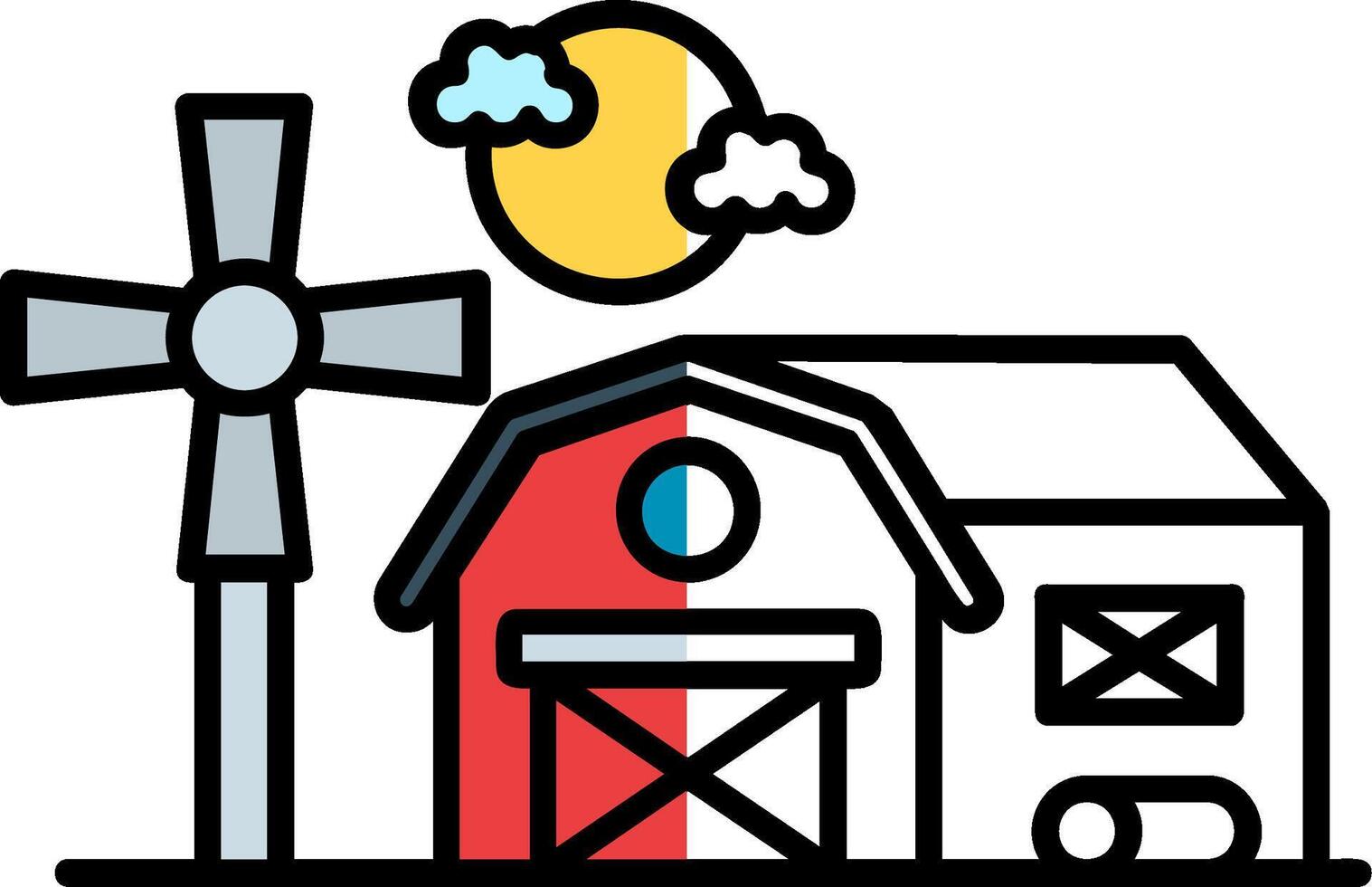 Barn Filled Half Cut Icon vector