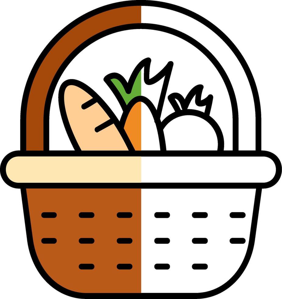 Basket Filled Half Cut Icon vector