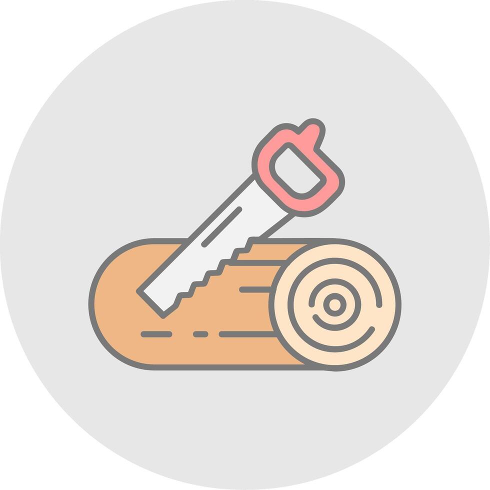 Sawing Line Filled Light Circle Icon vector