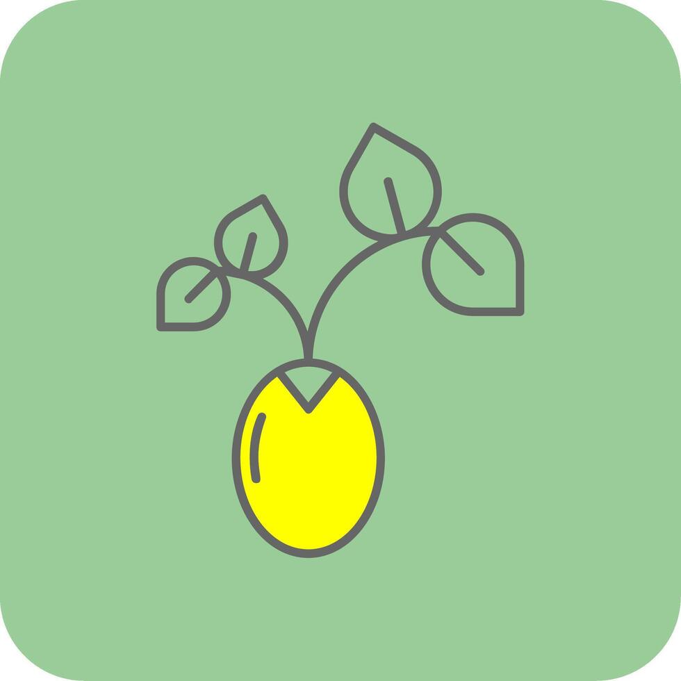 Sprout Filled Yellow Icon vector