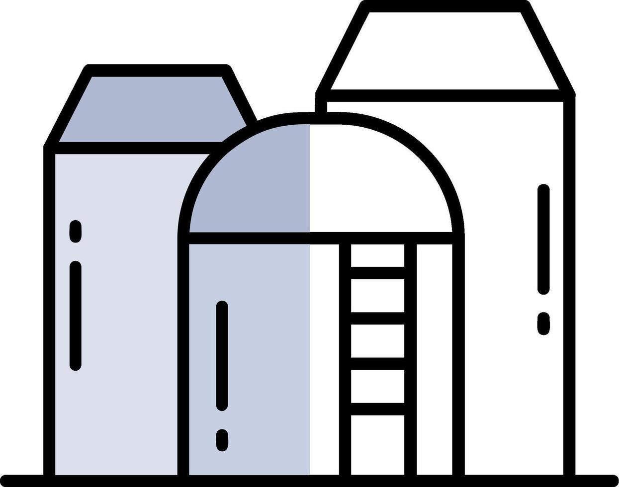 Silo Filled Half Cut Icon vector