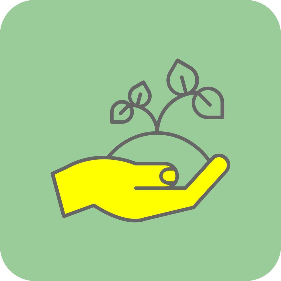 Sprout Filled Yellow Icon vector