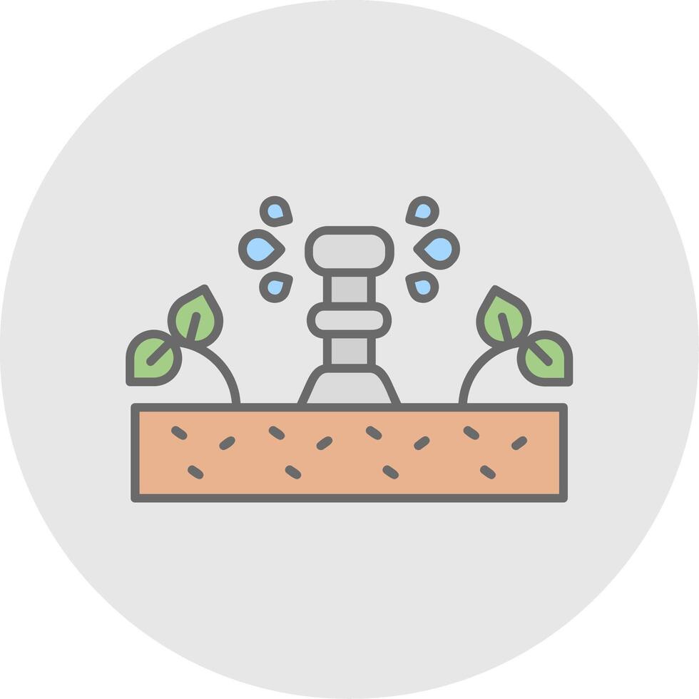 Irrigation Line Filled Light Circle Icon vector