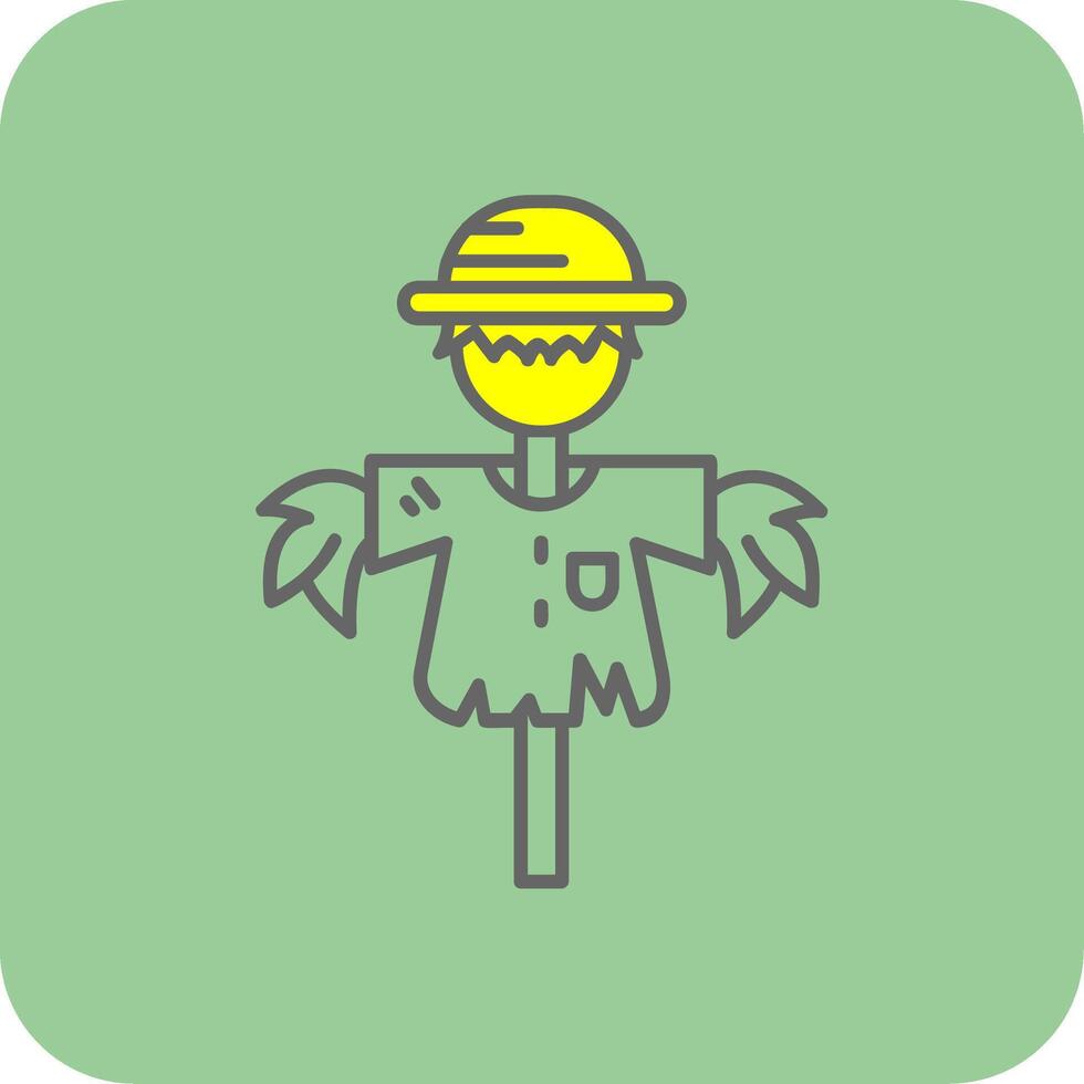 Scarecrow Filled Yellow Icon vector