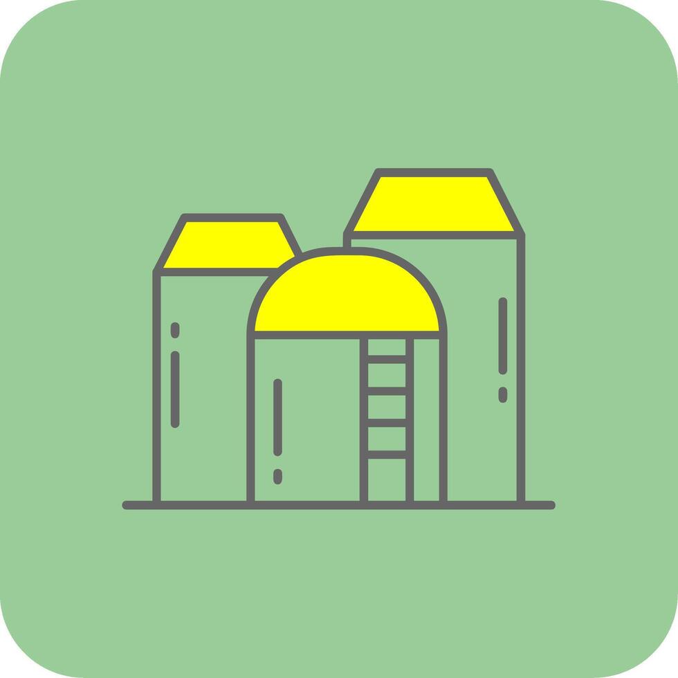 silo lleno amarillo icono vector