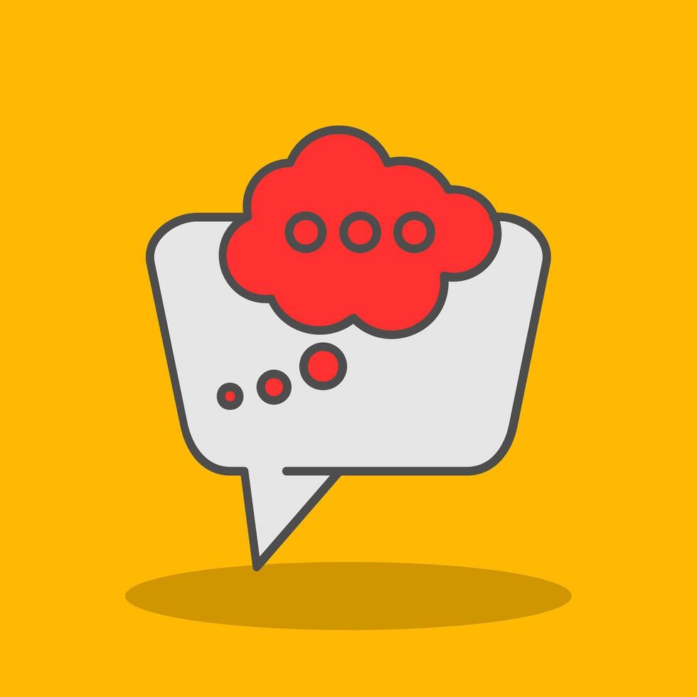 Thinking Filled Shadow Icon vector