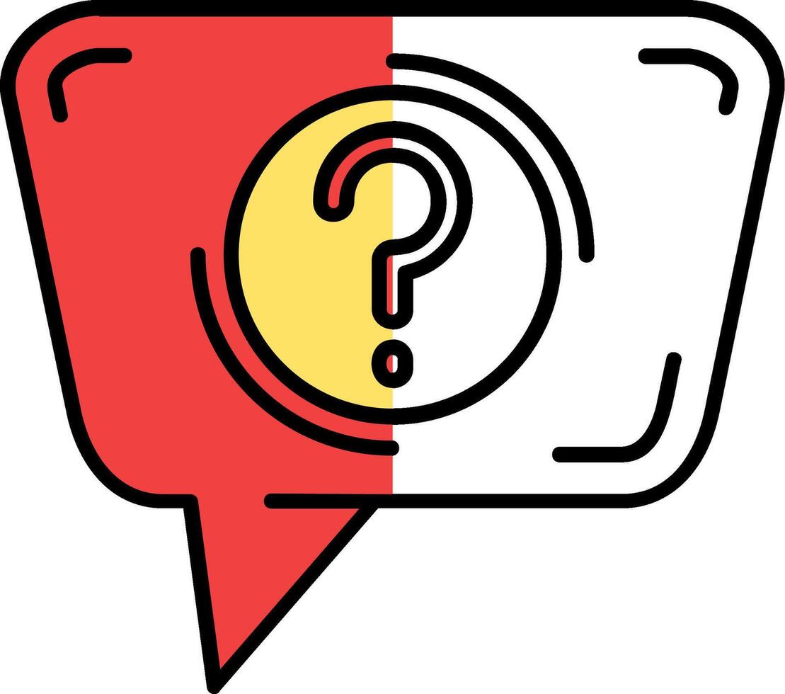Question Filled Half Cut Icon vector