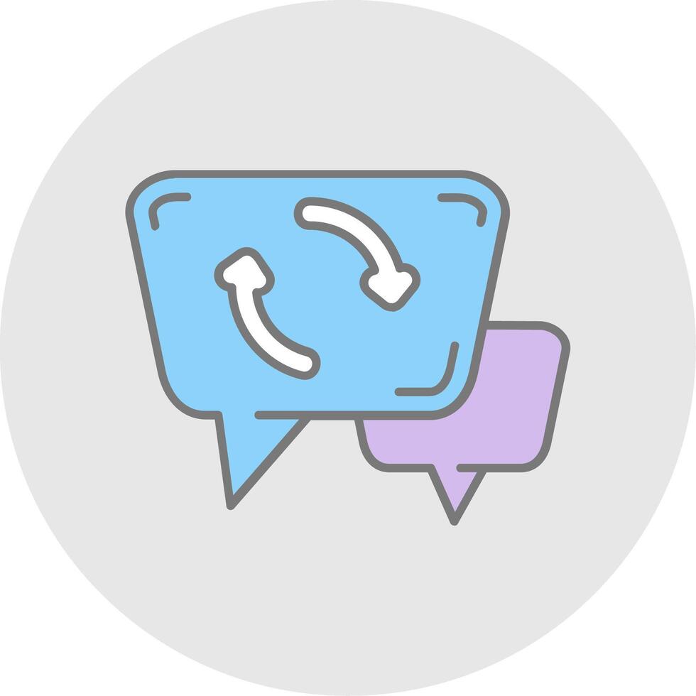 Syncing Line Filled Light Circle Icon vector