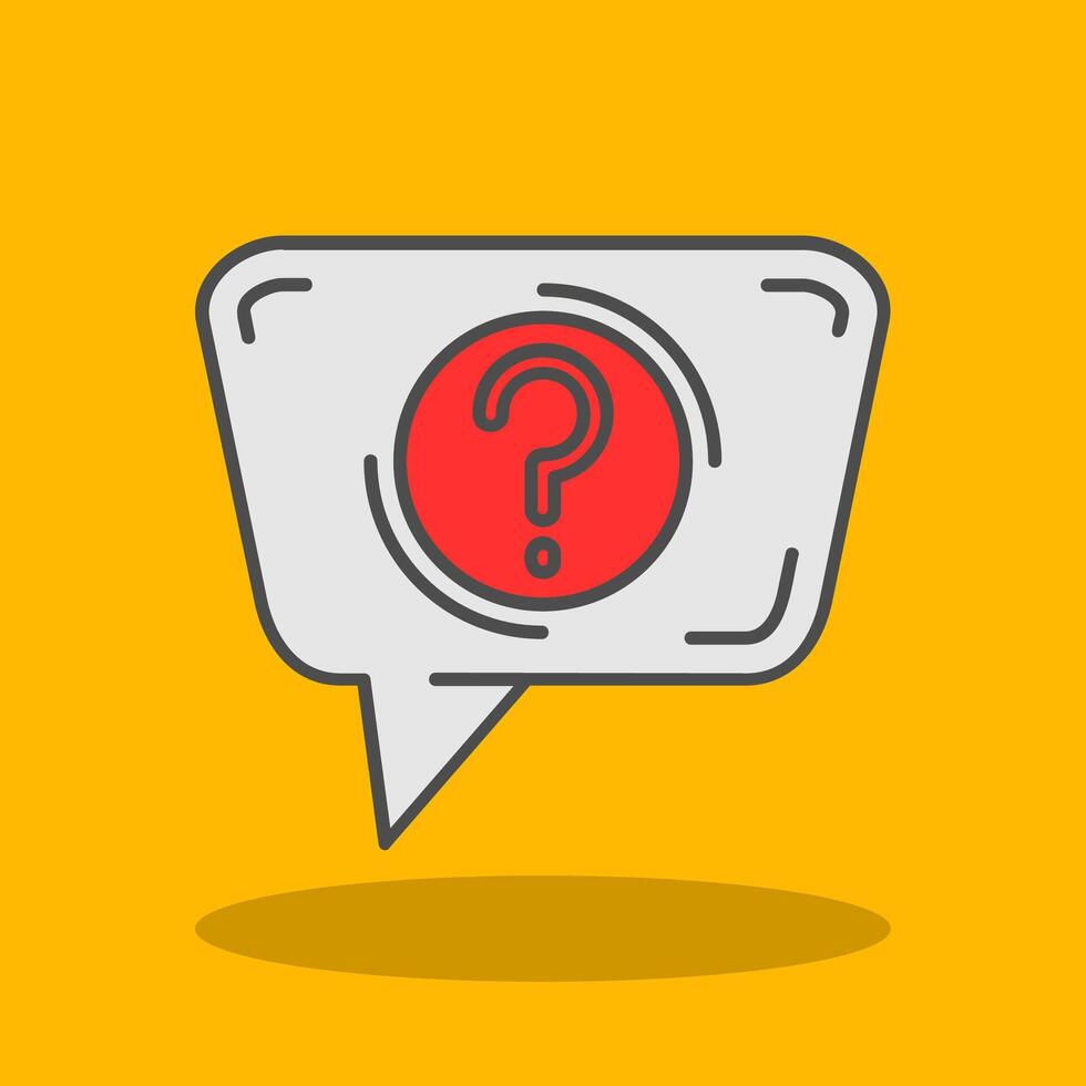 Question Filled Shadow Icon vector