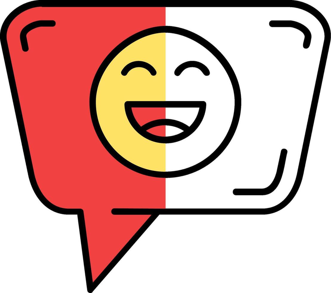 Happy Filled Half Cut Icon vector