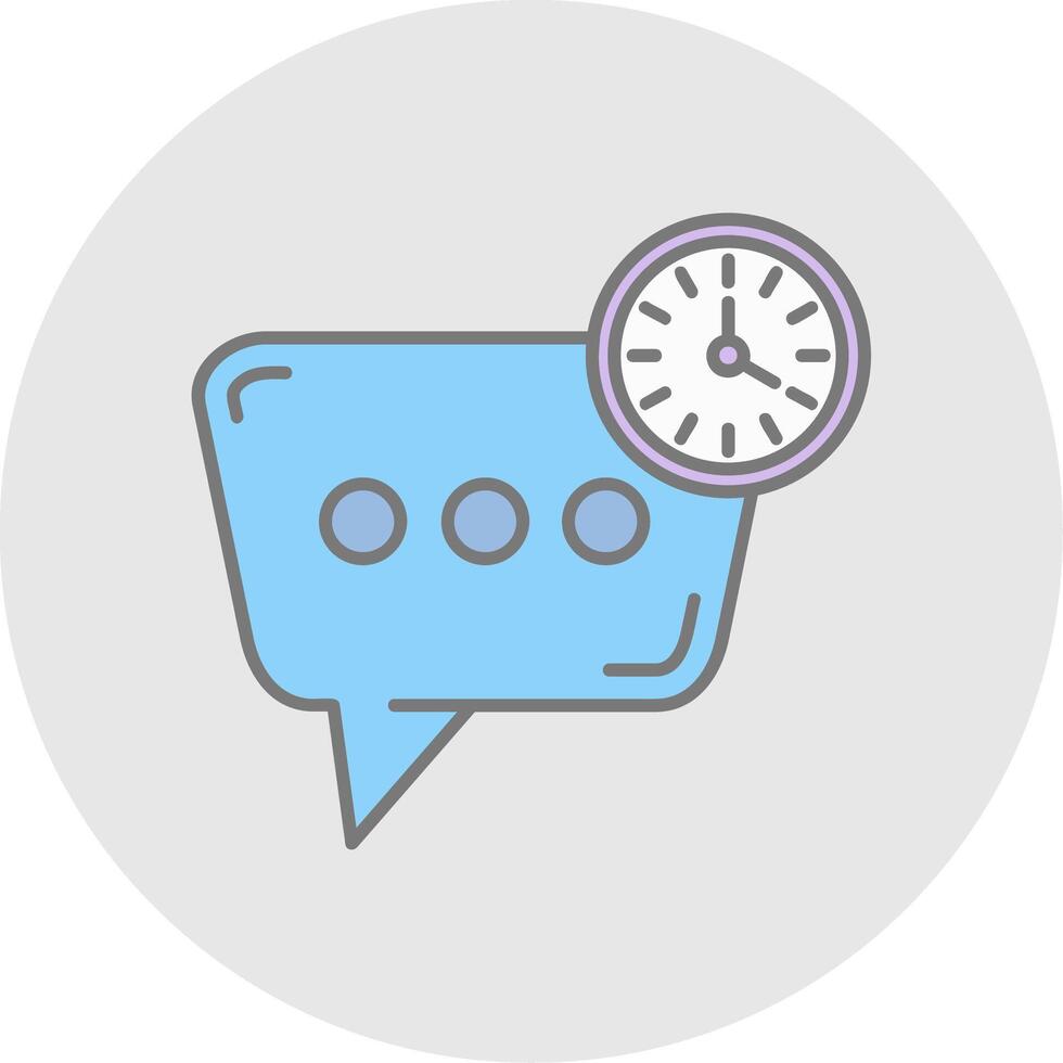 Time Line Filled Light Circle Icon vector