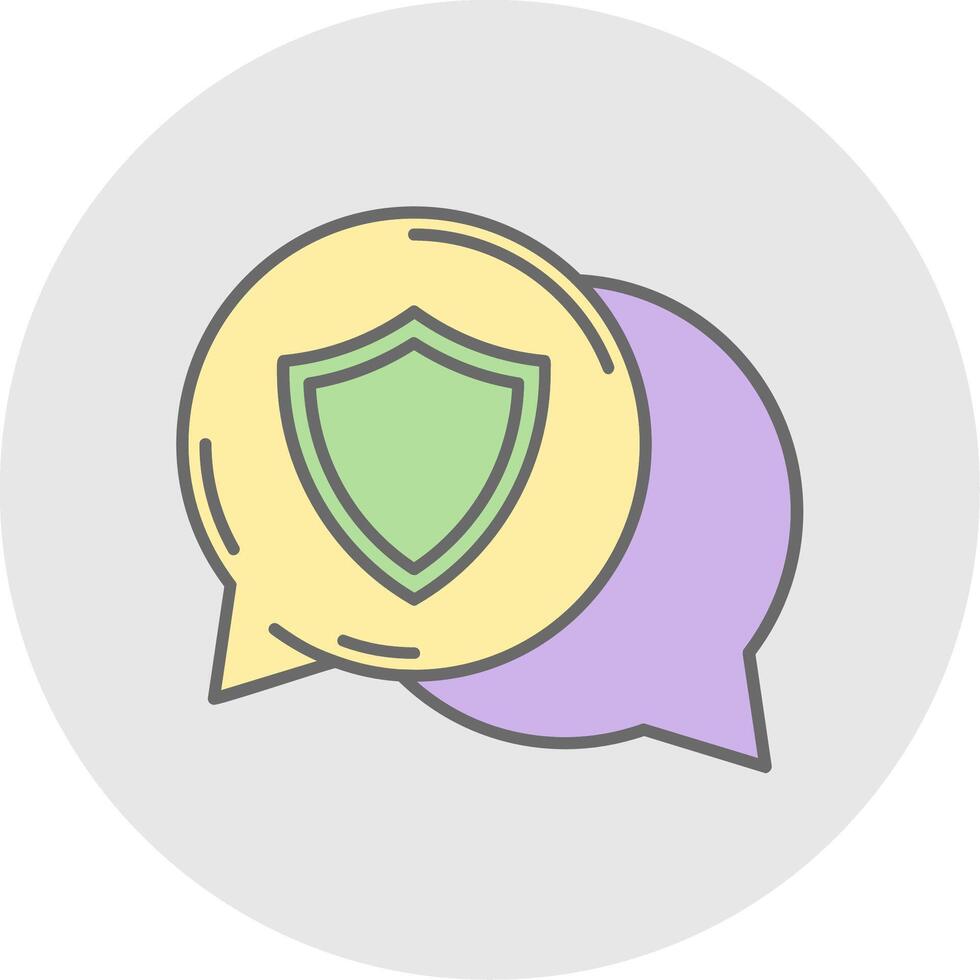 Secure Line Filled Light Circle Icon vector