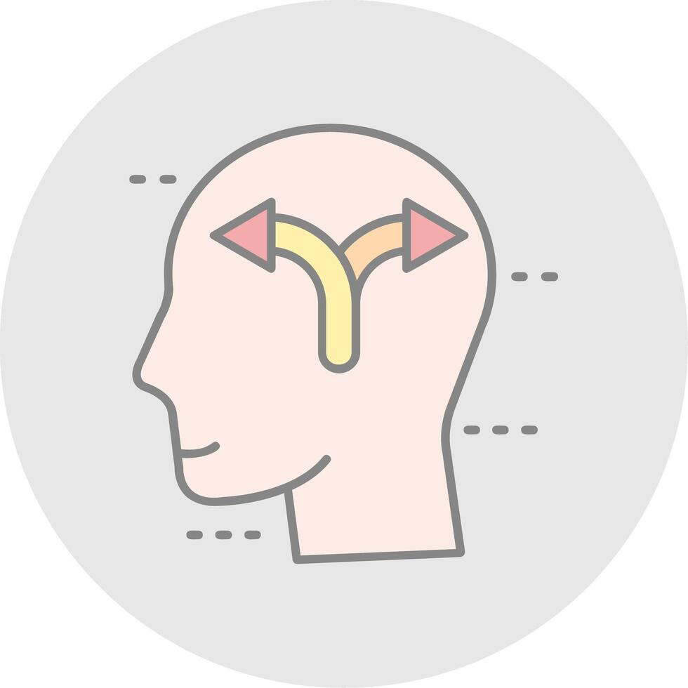 Direction Line Filled Light Circle Icon vector