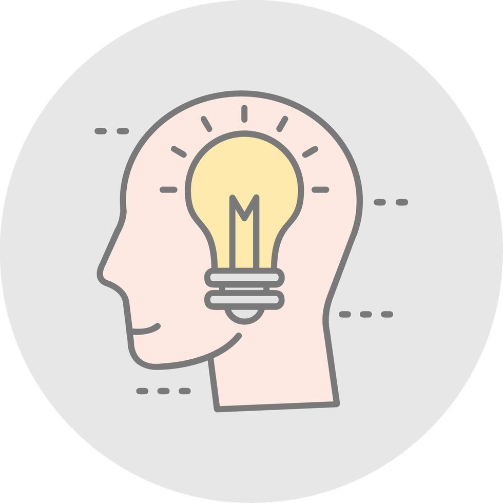 Idea Line Filled Light Circle Icon vector