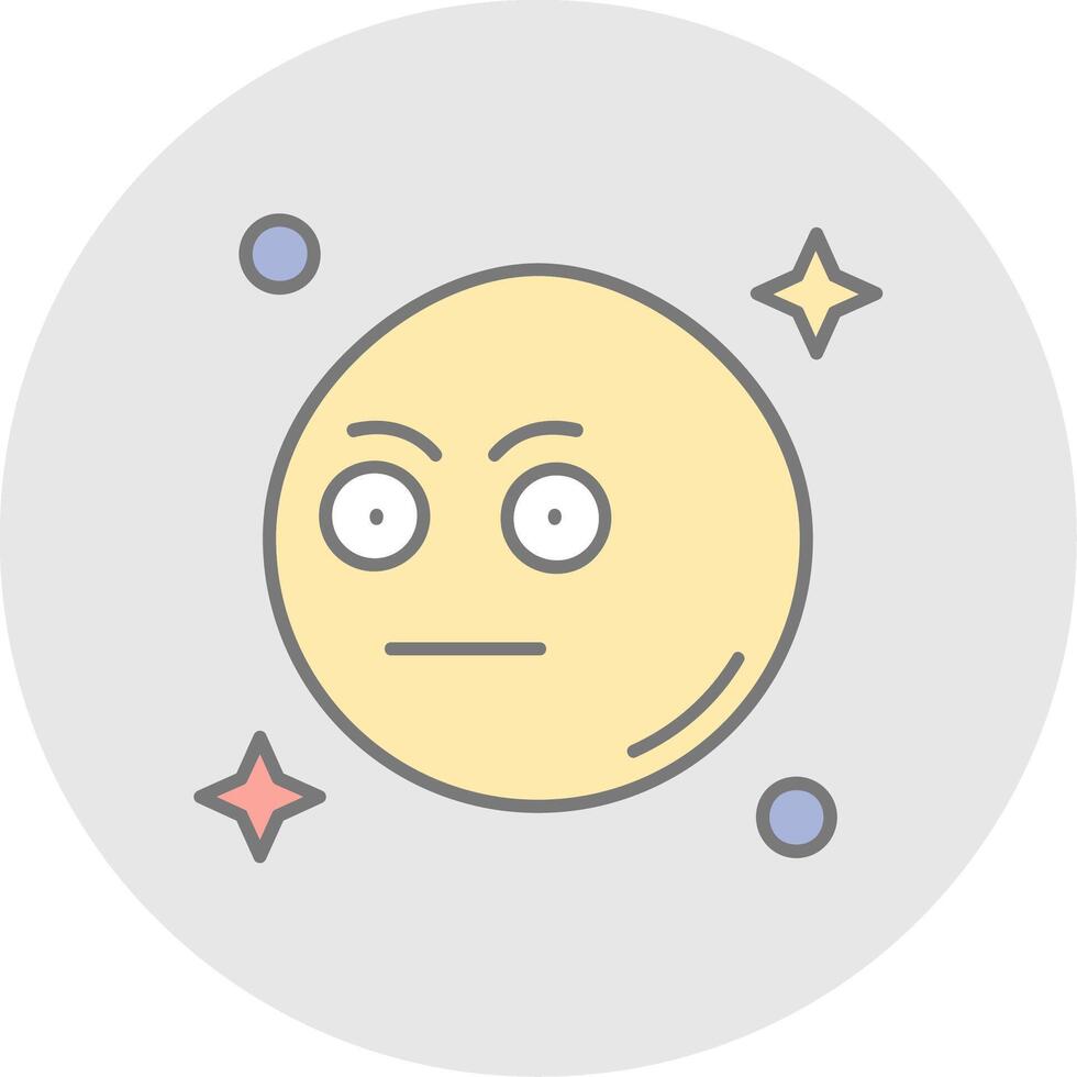 Embarrassed Line Filled Light Circle Icon vector