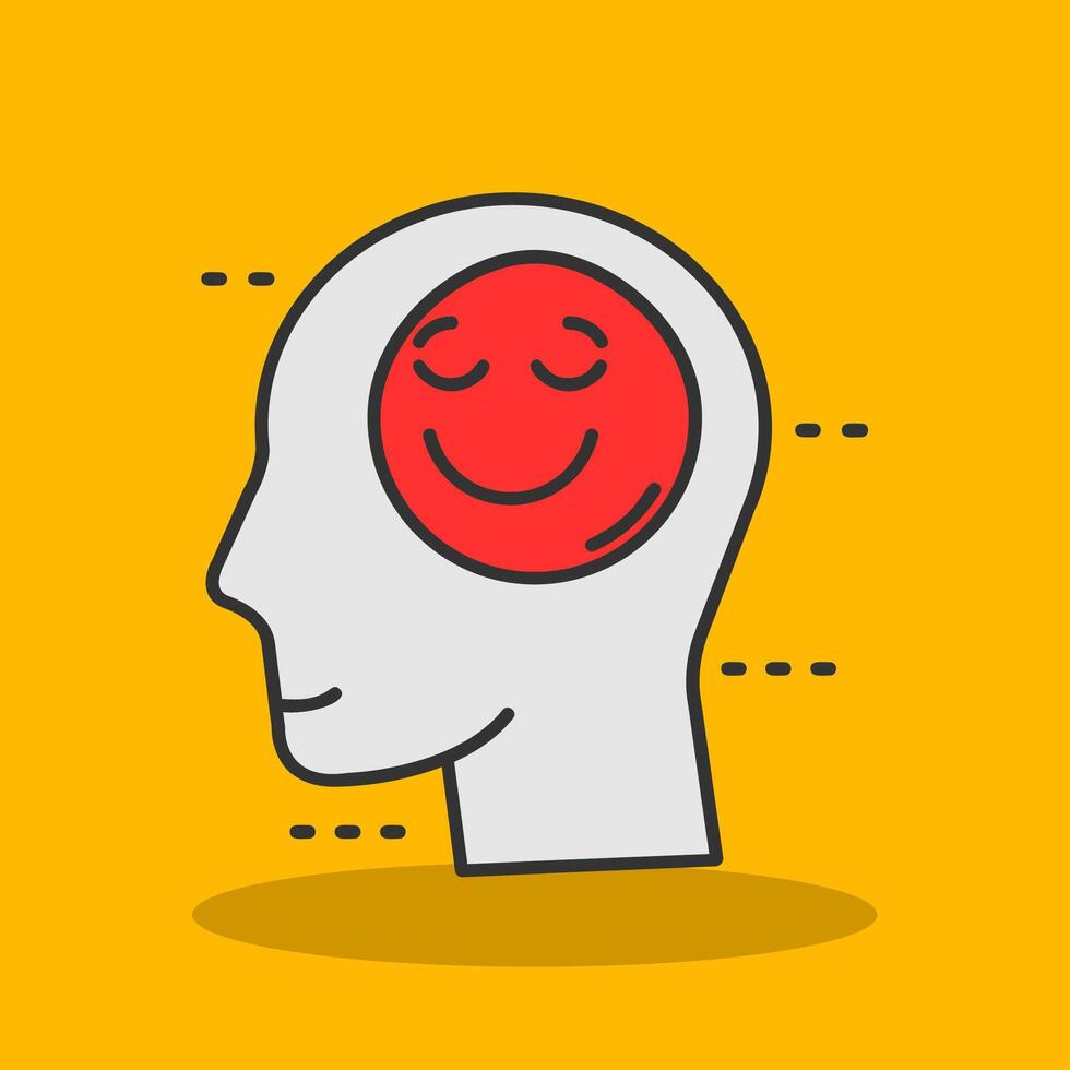 Happiness Filled Shadow Icon vector