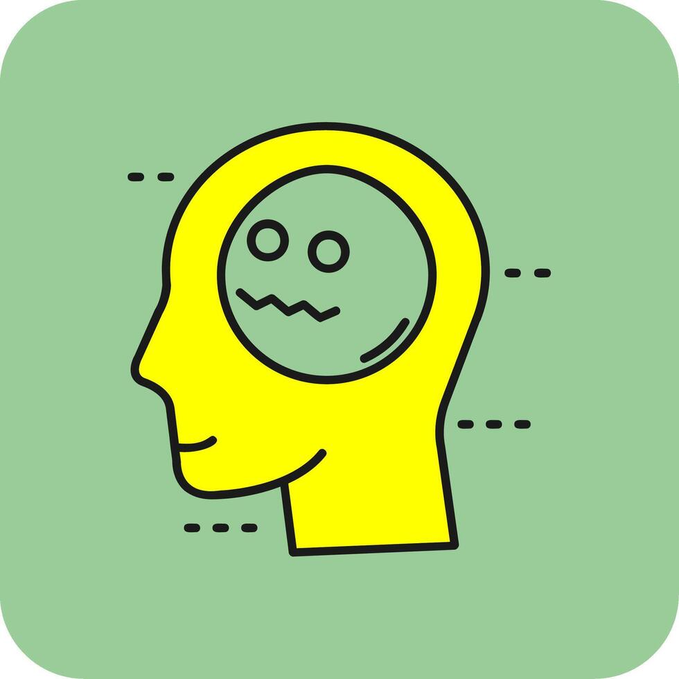 Scared Filled Yellow Icon vector