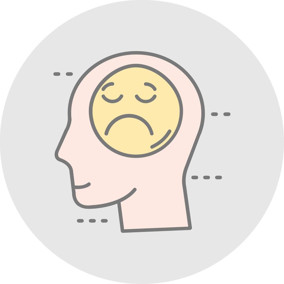 Sadness Line Filled Light Circle Icon vector