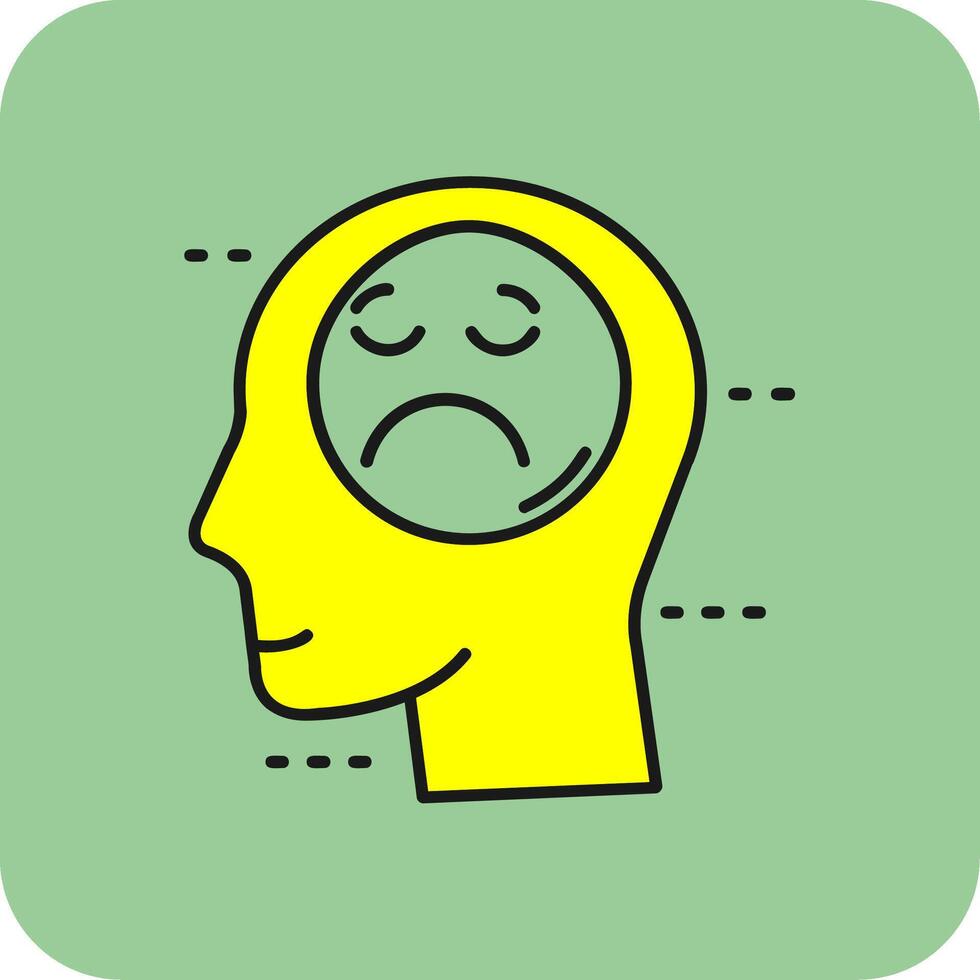 Sadness Filled Yellow Icon vector