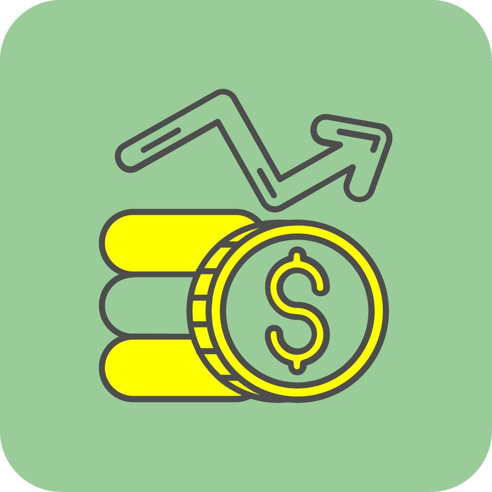 Profits Filled Yellow Icon vector