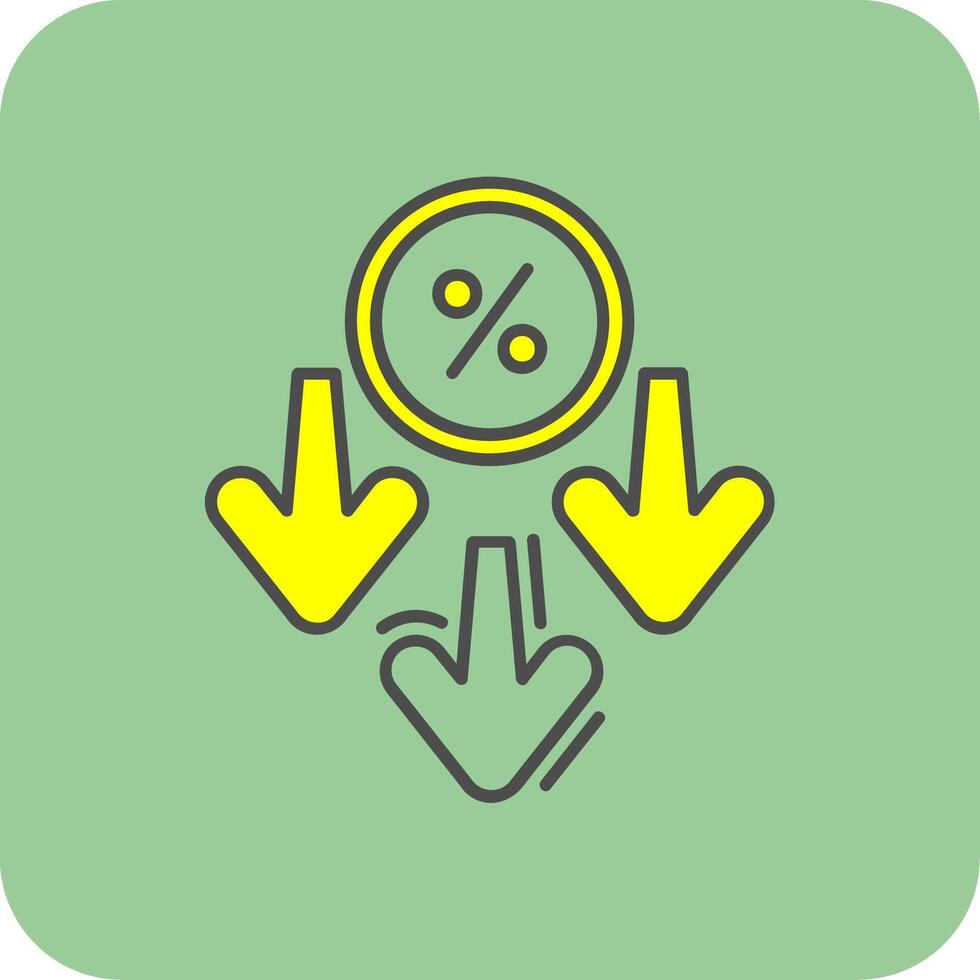 Discount Filled Yellow Icon vector