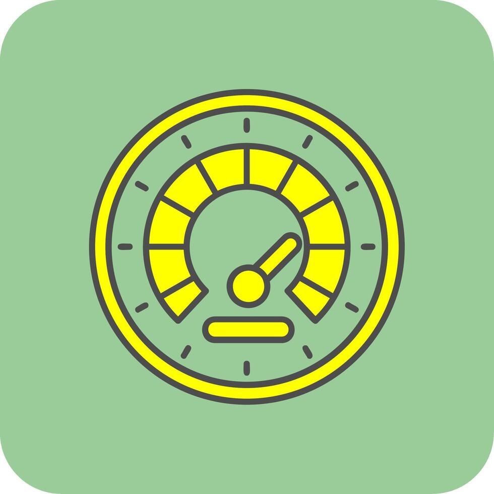 Speedometer Filled Yellow Icon vector