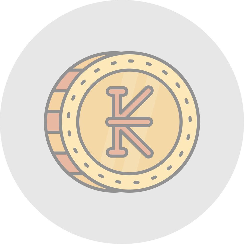 Kip Line Filled Light Circle Icon vector