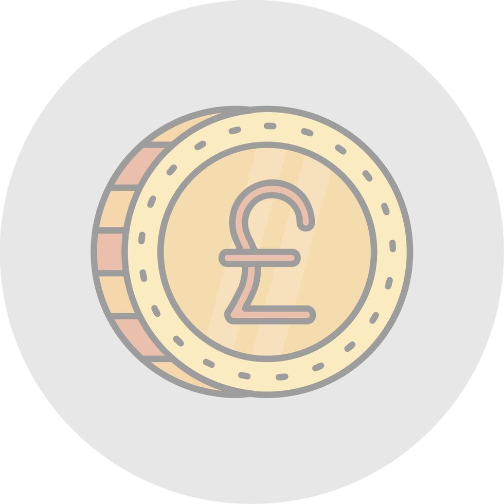 Pound Line Filled Light Circle Icon vector