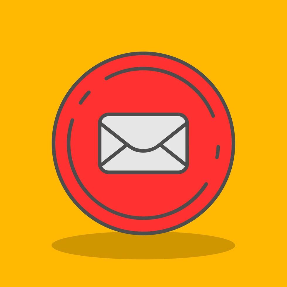 Email Filled Shadow Icon vector