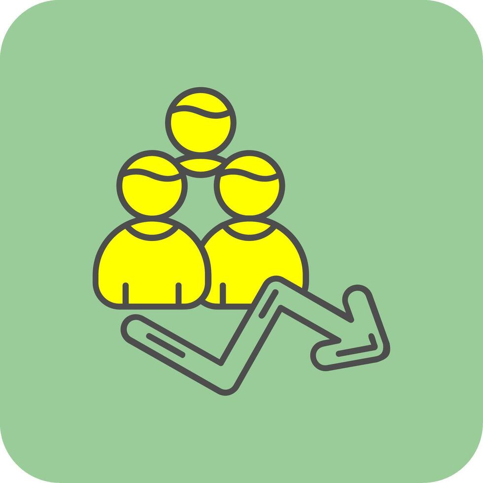 Population Filled Yellow Icon vector