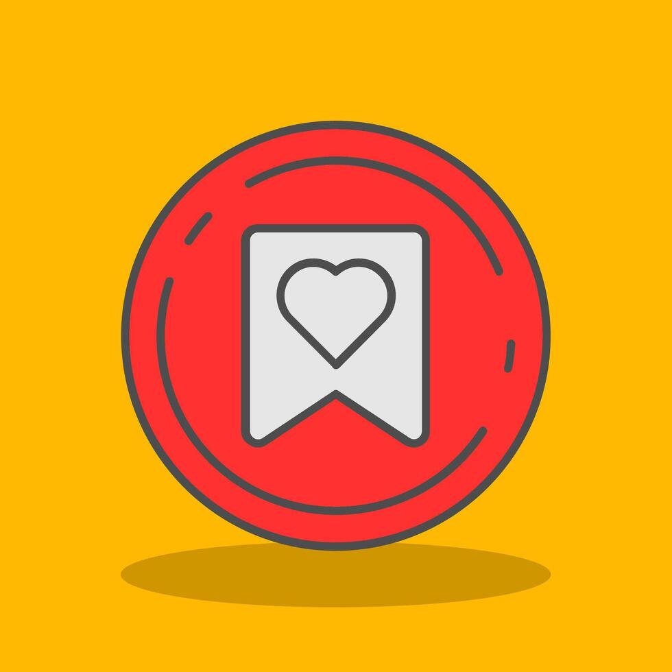 Favourite Filled Shadow Icon vector