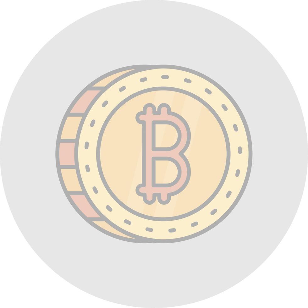 Bitcoin Line Filled Light Circle Icon vector
