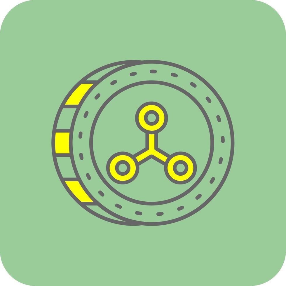 Rippie Filled Yellow Icon vector