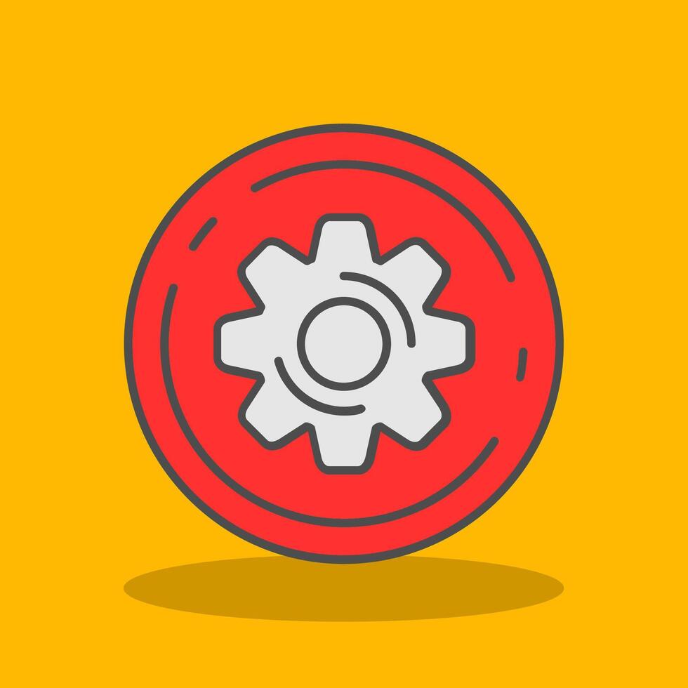 Settings Filled Shadow Icon vector