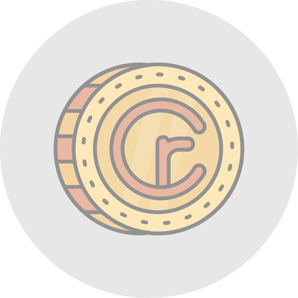 Cruzeiro Line Filled Light Circle Icon vector