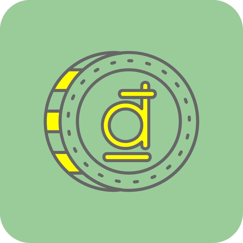 Dong Filled Yellow Icon vector