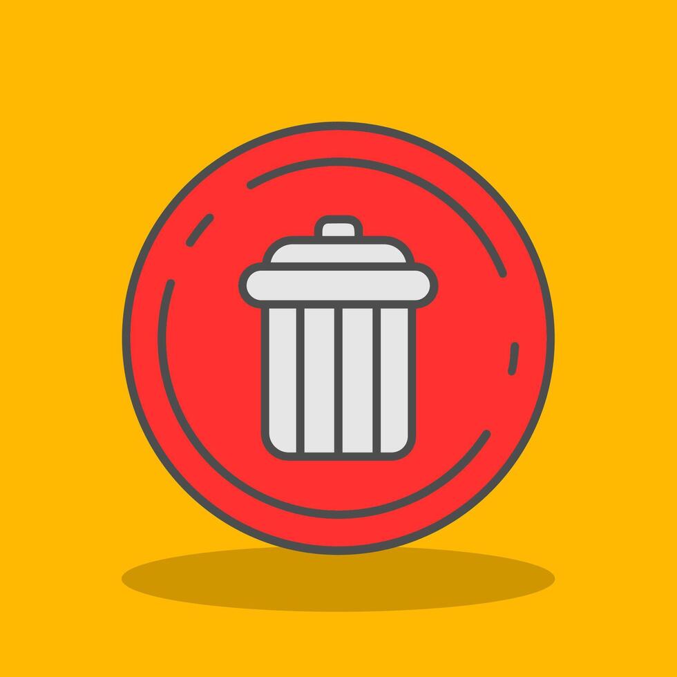 Delete Filled Shadow Icon vector