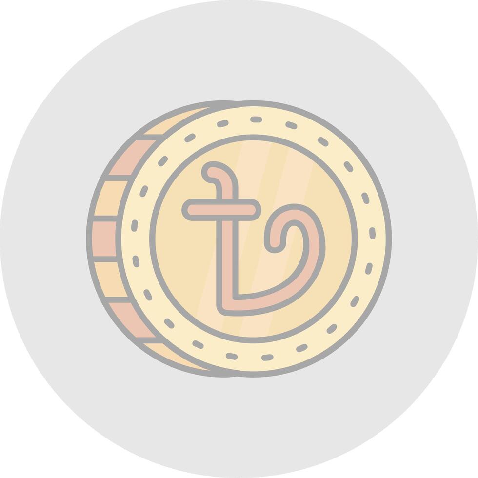 Taka Line Filled Light Circle Icon vector