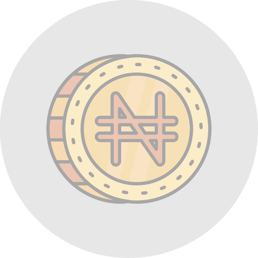 Naira Line Filled Light Circle Icon vector
