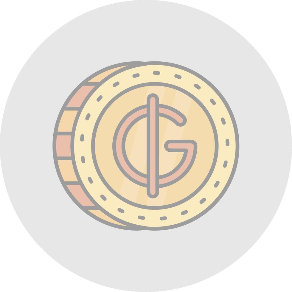 Guarani Line Filled Light Circle Icon vector