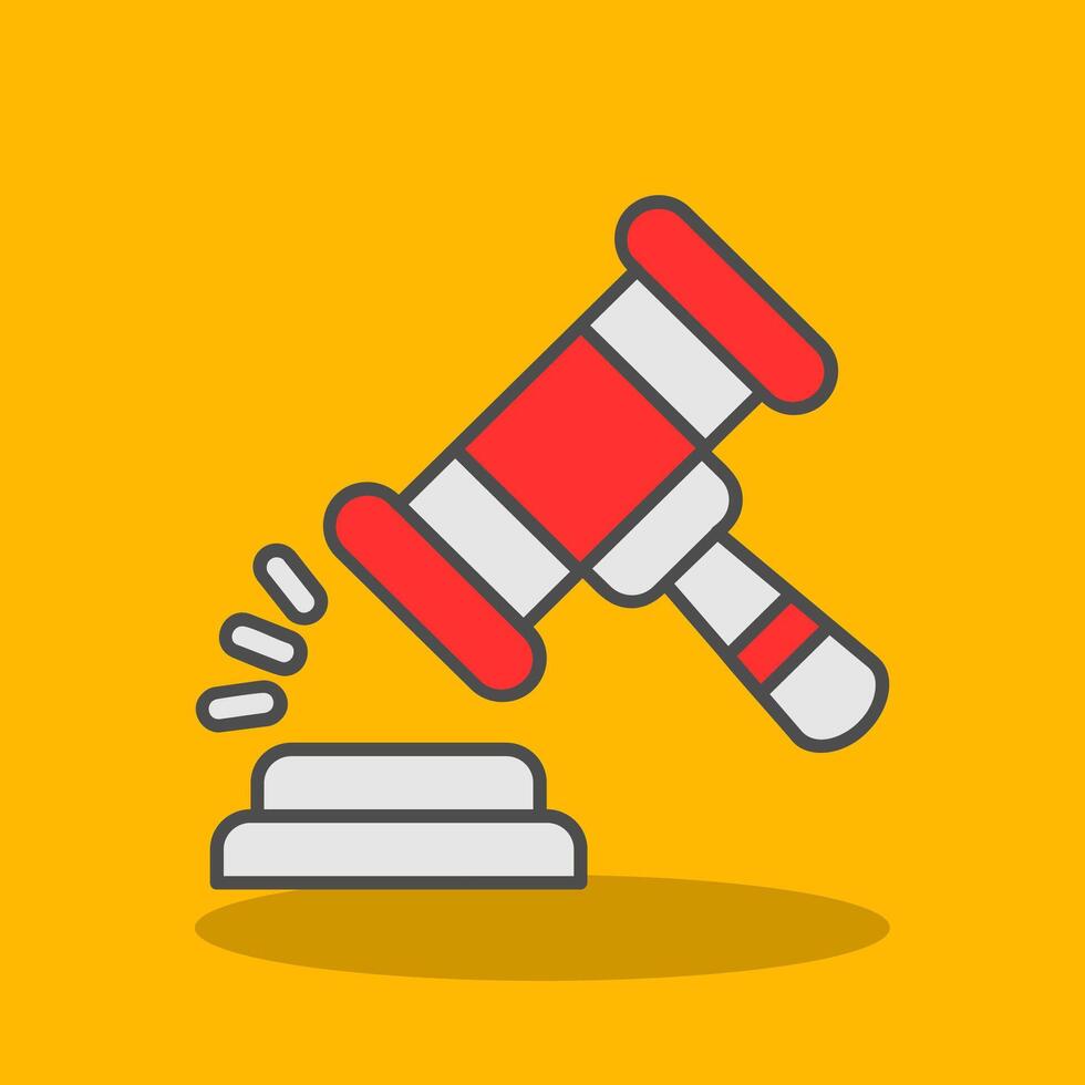 Gavel Filled Shadow Icon vector