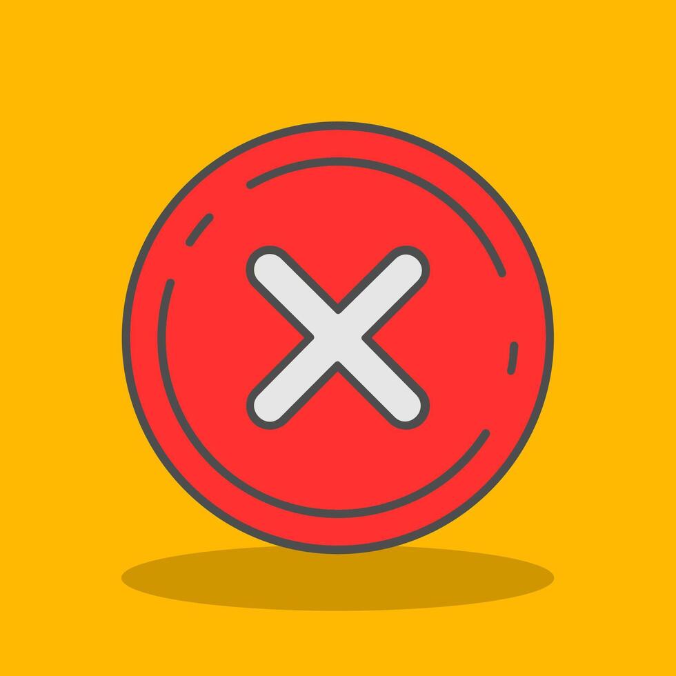 Cancel Filled Shadow Icon vector