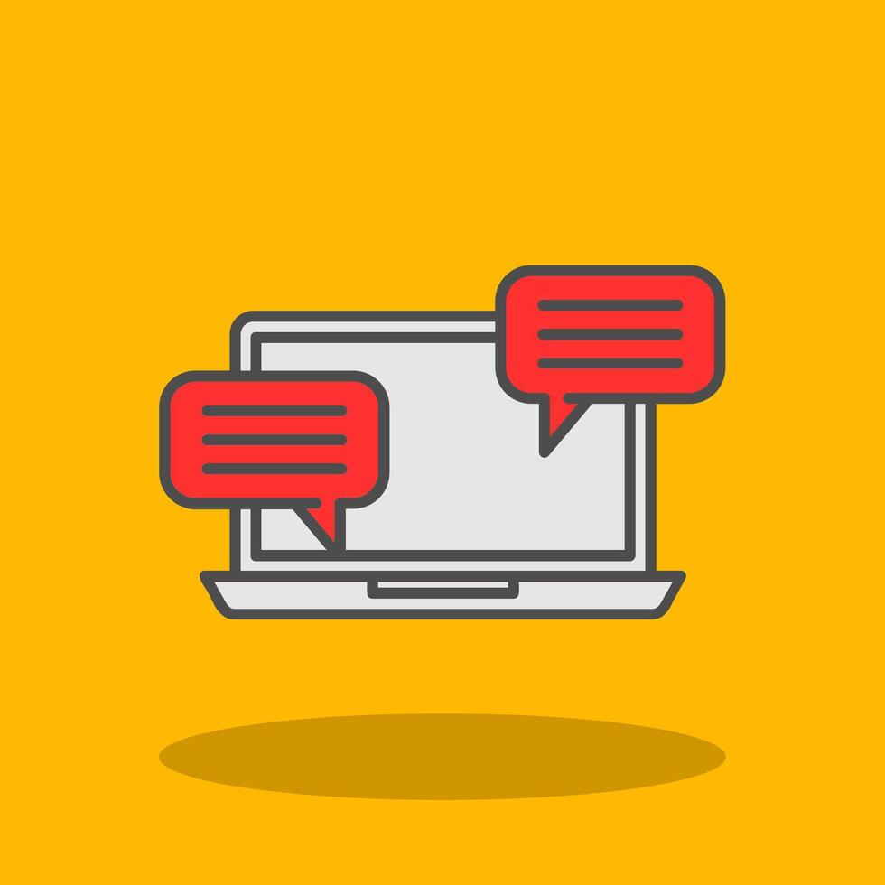 Chatting Filled Shadow Icon vector